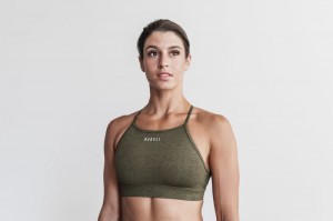 Nobull High-Neck Plush Heather Olive | 10465QSOA