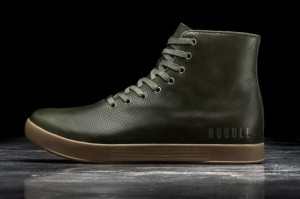 Nobull High-Top Leather Green | 26308EUMT