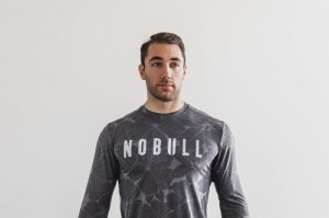 Nobull Long Sleeve Hibiscus Grey | 32590EAOP