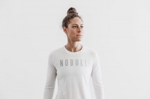 Nobull Long Sleeve White | 83647ABPQ