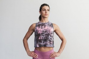 Nobull Muscle Tie-Dye Pink Black | 43827JZOR