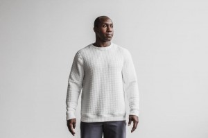 Nobull Quilted Crew White | 70869RWLU