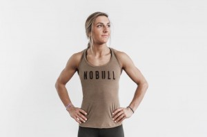 Nobull Racerback Classic Colors Brown | 27361WJBH