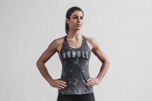 Nobull Racerback Hibiscus Grey | 30928JNVC