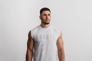 Nobull Sleeveless Hibiscus White | 01765KCIB