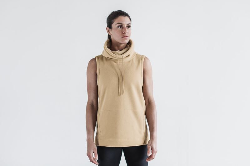 Nobull Arctic Sleeveless Cowl Beige | 53089JLVU