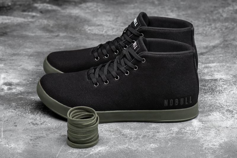 Nobull Canvas Mid Black Dark Green | 25431LDQS