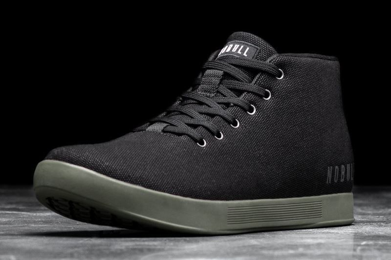 Nobull Canvas Mid Black Dark Green | 25431LDQS