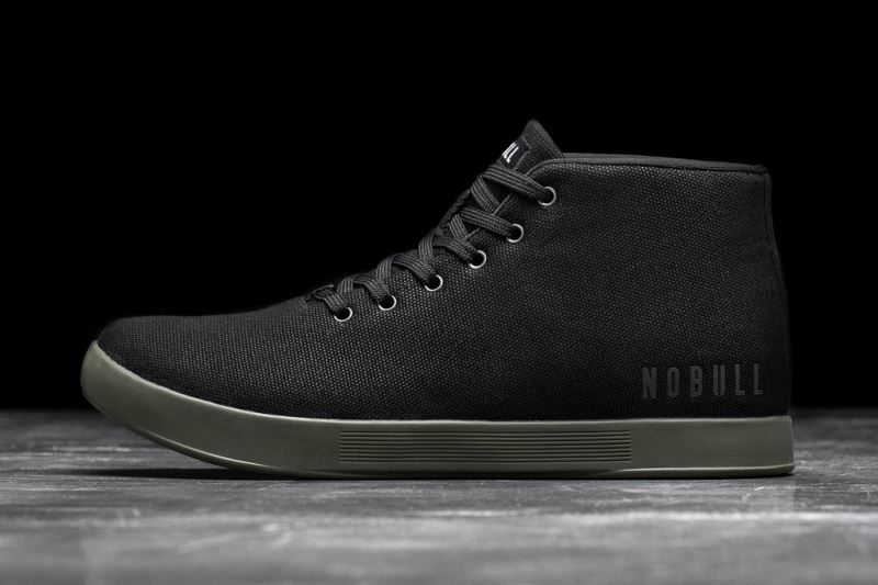 Nobull Canvas Mid Black Dark Green | 27659VBQP