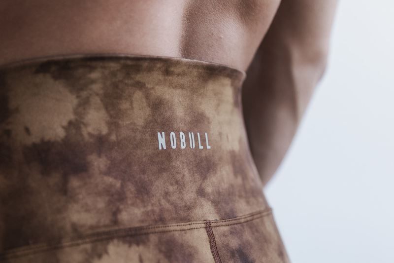 Nobull High-Rise Crop Tie-Dye Brown | 67401BXDK