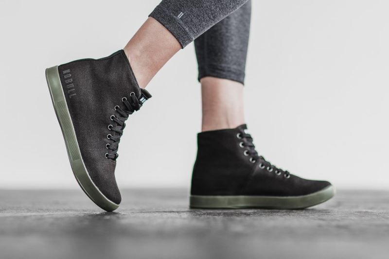 Nobull High-Top Canvas Black Dark Green | 72936AJLE