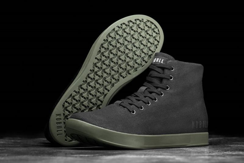 Nobull High-Top Canvas Black Dark Green | 72936AJLE