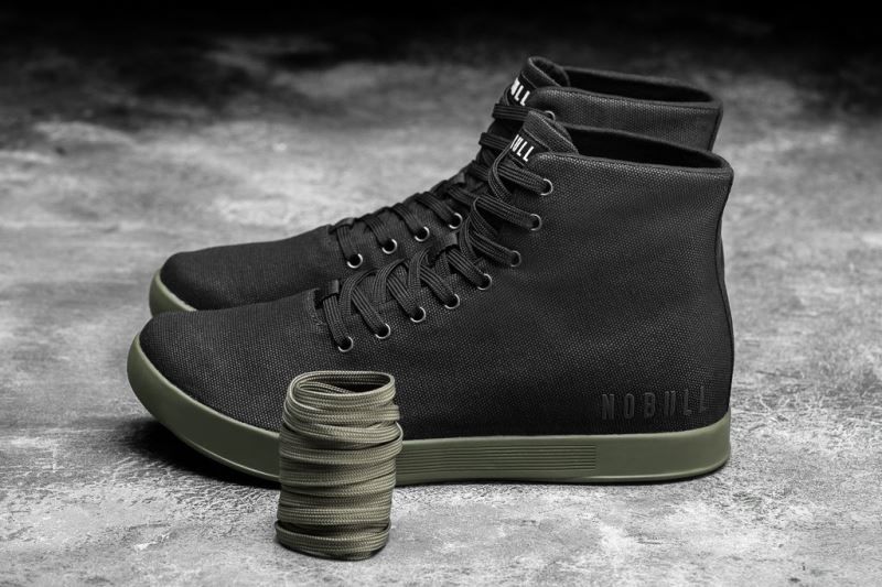 Nobull High-Top Canvas Black Dark Green | 72936AJLE