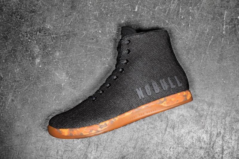 Nobull High-Top Heather Black Orange | 05691UOAK