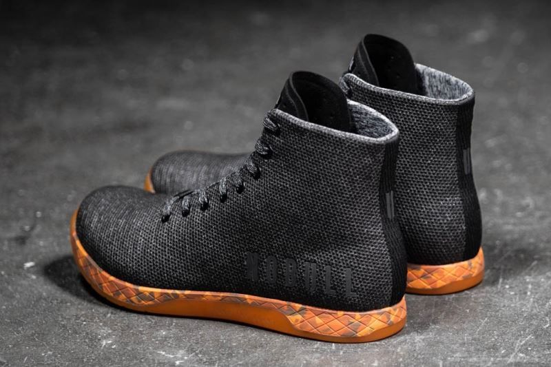 Nobull High-Top Heather Black Orange | 05691UOAK