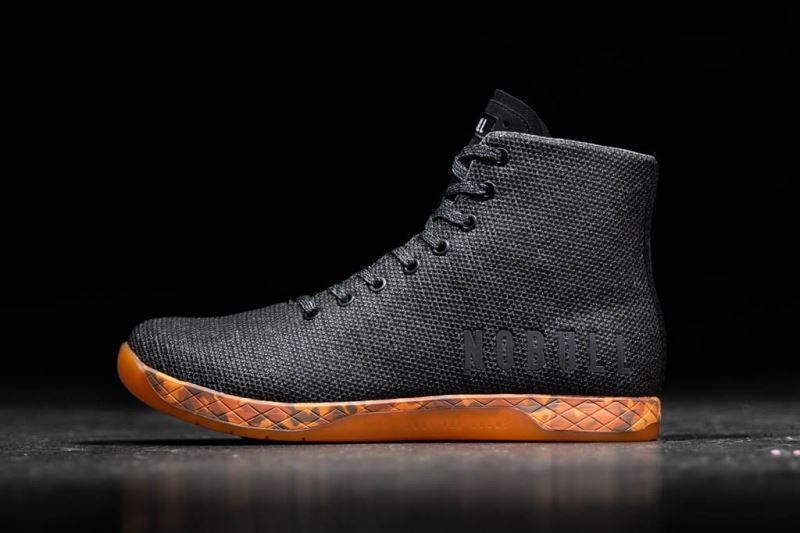 Nobull High-Top Heather Black Orange | 05691UOAK