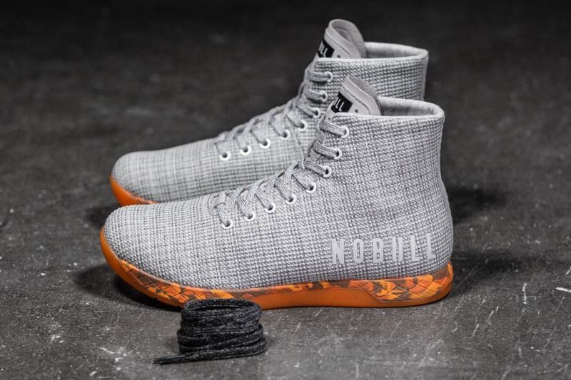 Nobull High-Top Heather White Orange | 82145BLCE