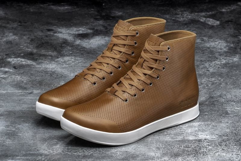 Nobull High-Top Leather Brown | 97836LBHZ