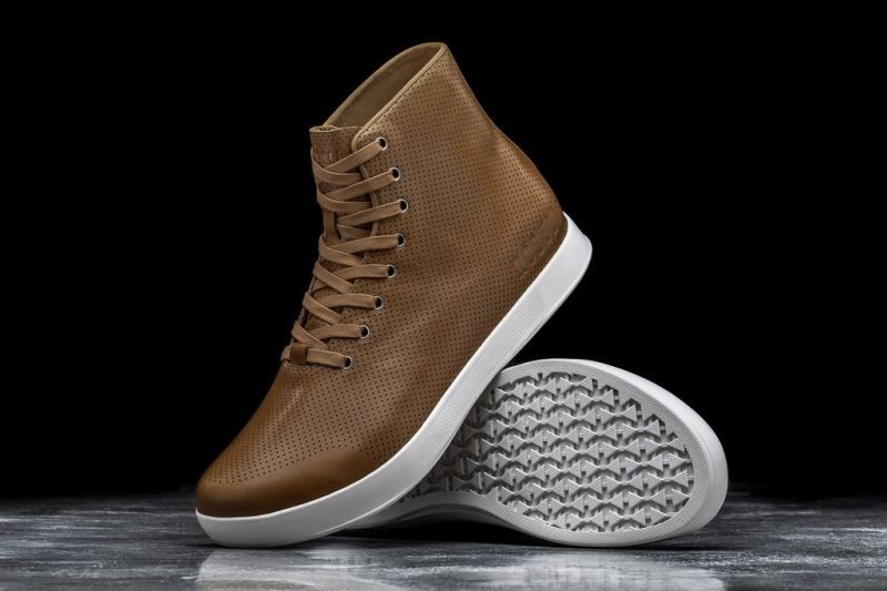 Nobull High-Top Leather Brown | 97836LBHZ