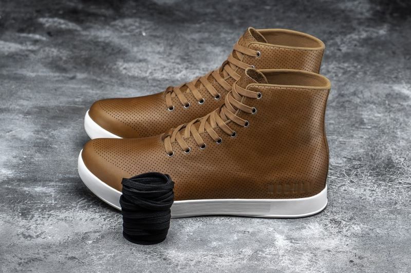 Nobull High-Top Leather Brown | 97836LBHZ