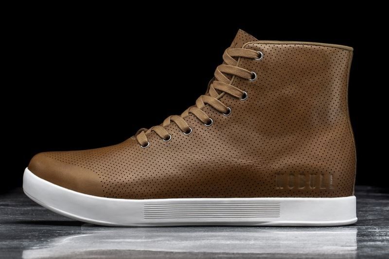 Nobull High-Top Leather Brown | 97836LBHZ