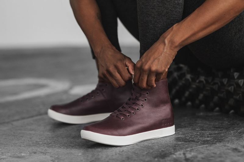 Nobull High-Top Leather Burgundy | 04216XZVG