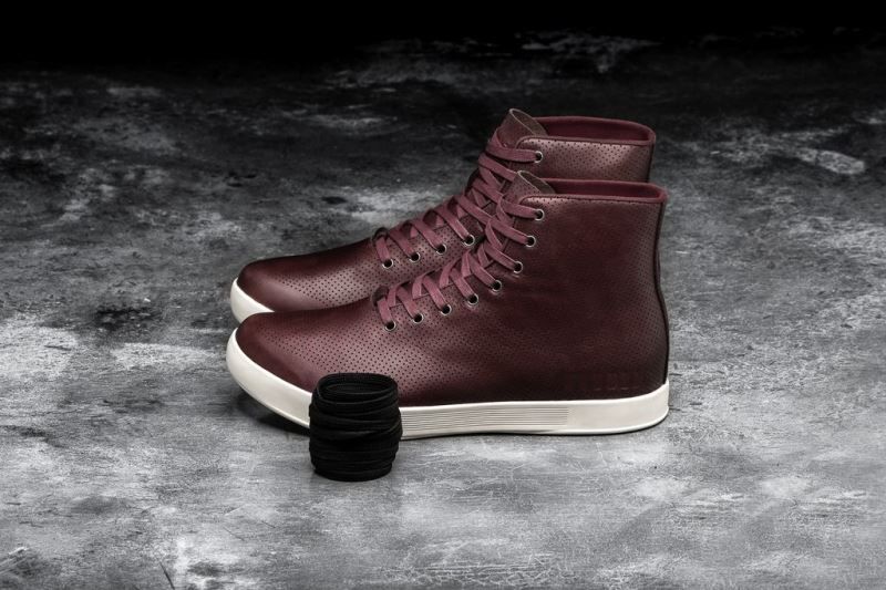 Nobull High-Top Leather Burgundy | 04216XZVG