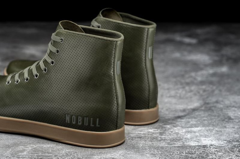 Nobull High-Top Leather Green | 45896WVZY