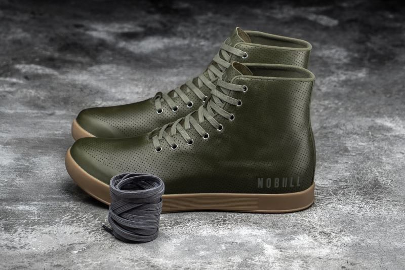 Nobull High-Top Leather Green | 45896WVZY