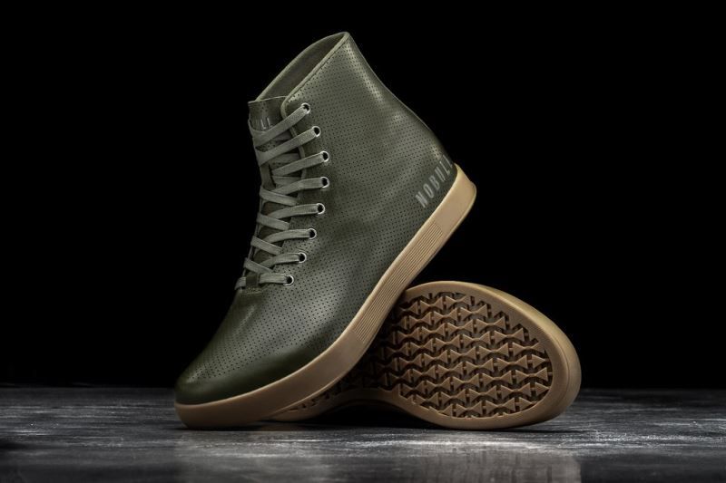 Nobull High-Top Leather Green | 45896WVZY