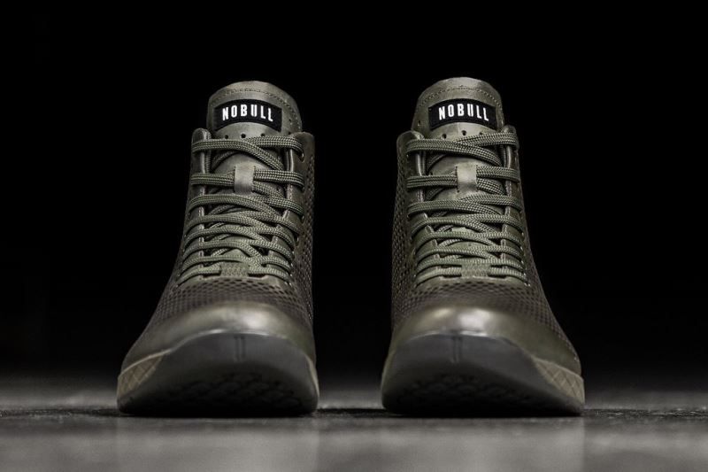 Nobull High-Top Moss Leather Green | 01862USJX