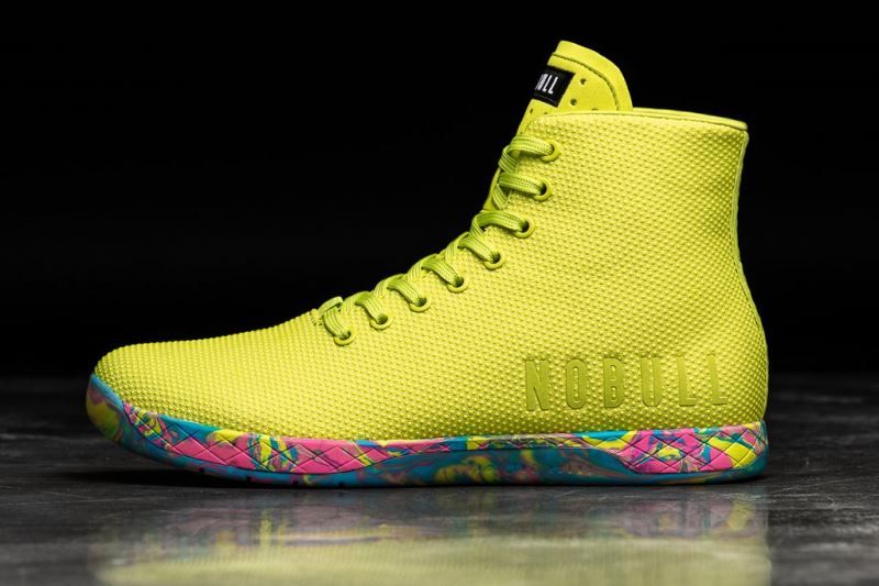 Nobull High-Top Neon Swirl Yellow | 67910JOIK