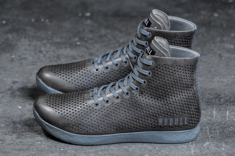 Nobull High-Top Nordic Leather Grey | 19524NJGX