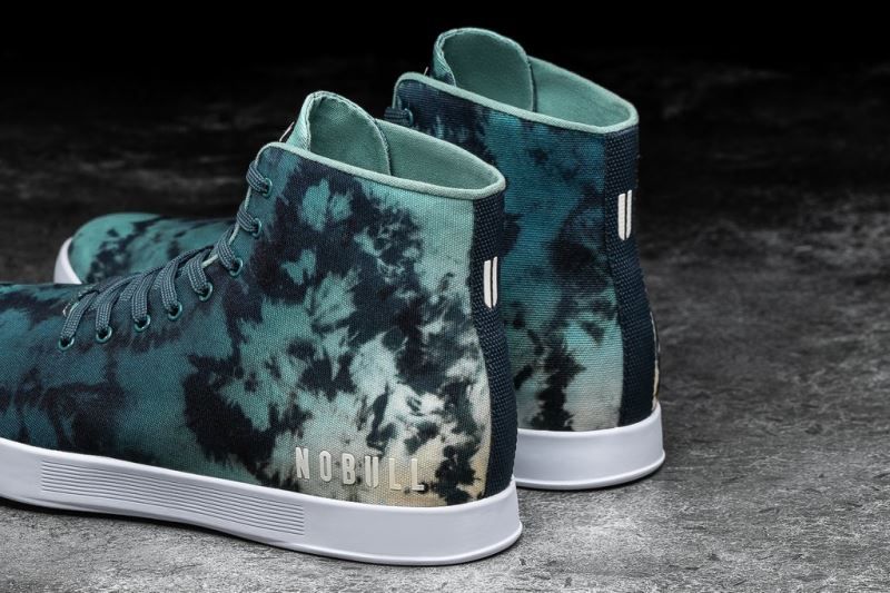 Nobull High-Top Tie-Dye Canvas Turquoise | 32580OAMB