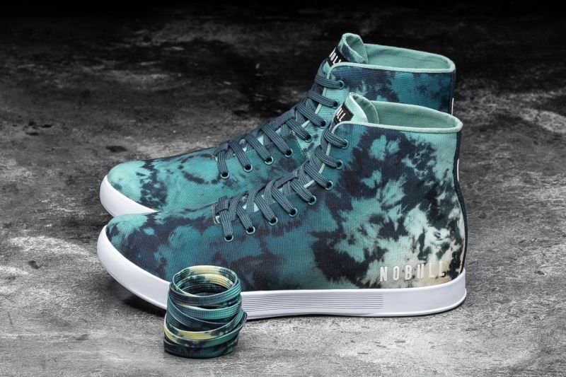 Nobull High-Top Tie-Dye Canvas Turquoise | 32580OAMB