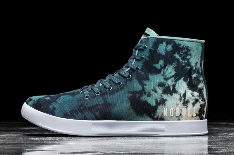 Nobull High-Top Tie-Dye Canvas Turquoise | 32580OAMB