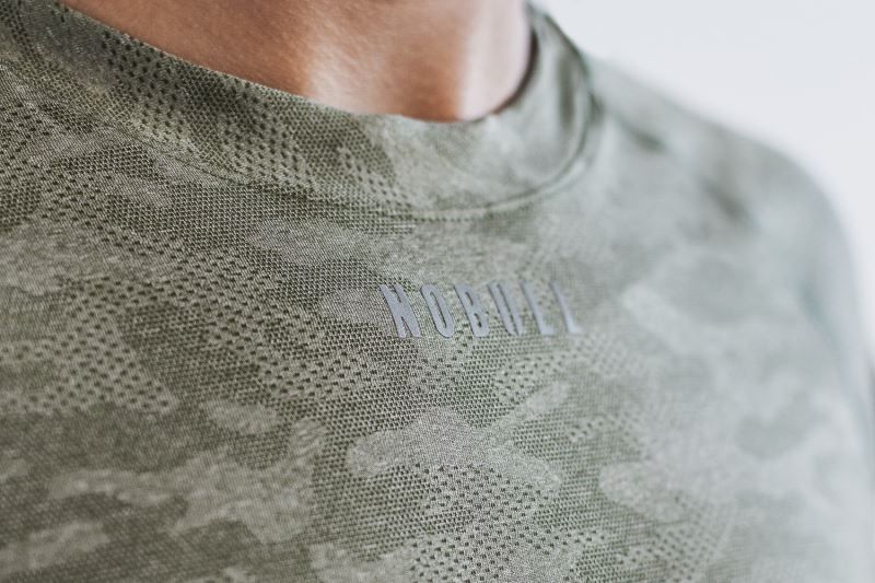 Nobull Lightweight Textured Long Sleeve Camo Camouflage | 51263SJMF