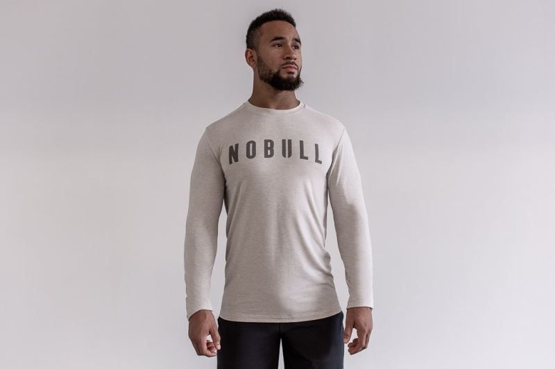 Nobull Long Sleeve White | 17648LNPB