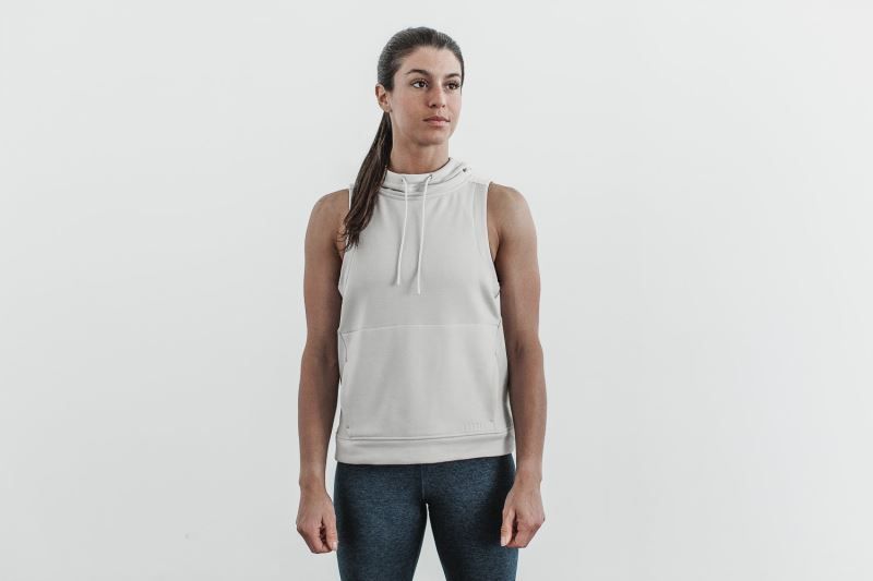 Nobull Microplush Sleeveless White | 18409OQBA