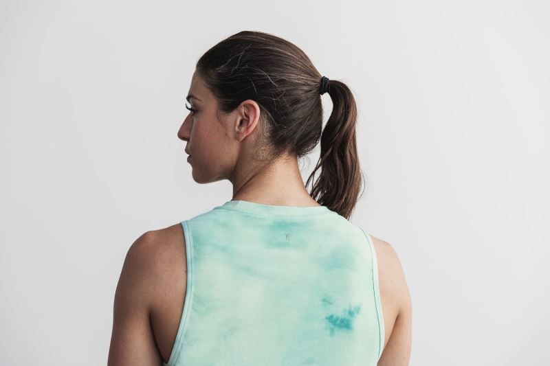 Nobull Muscle Tie-Dye Turquoise | 93705KCZQ