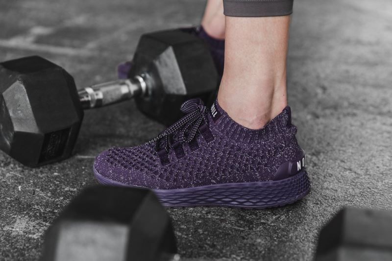 Nobull Plum Reflective Knit Purple | 97354DEMR