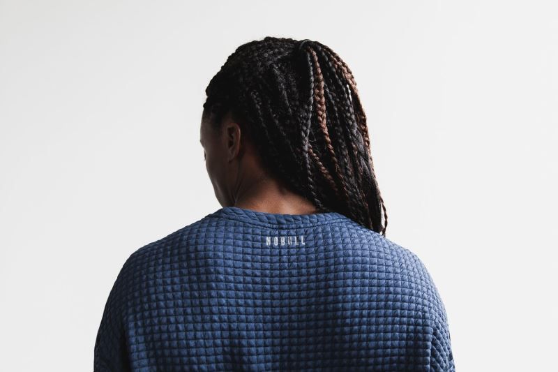 Nobull Quilted Crew Navy | 12093NZJK