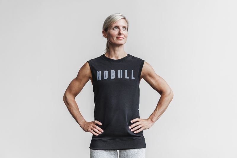 Nobull Sleeveless Crew Black | 85906KADM