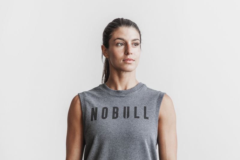 Nobull Sleeveless Crew Grey | 06429NIGW